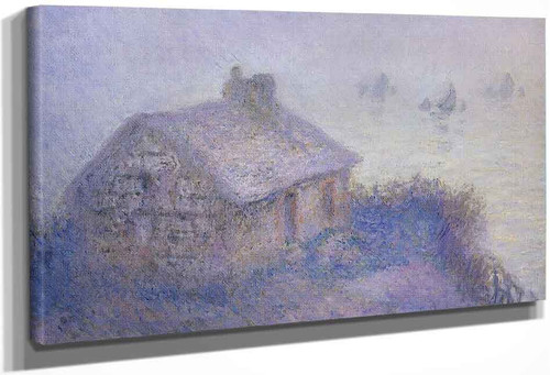 Customs House At Varengeville In The Fog By Claude Oscar Monet