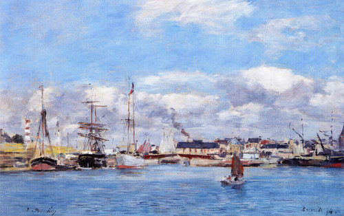 Deauville, The Harbor 2 By Eugene Louis Boudin