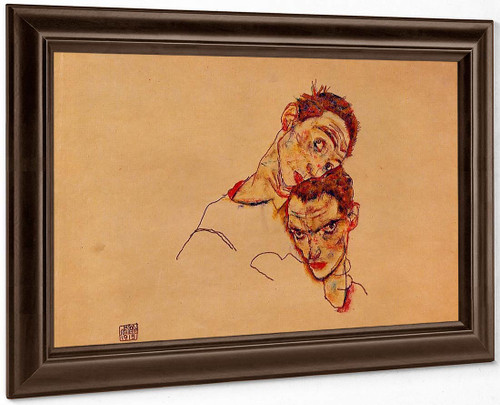 Double Self Portrait By Egon Schiele Print or Oil Painting