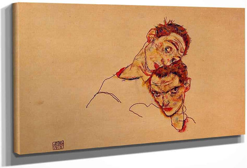 Double Self Portrait By Egon Schiele