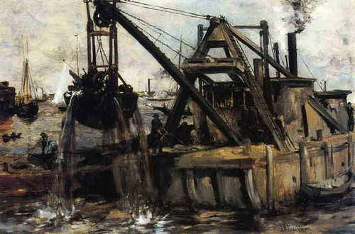 Dredging In The East River By John Twachtman