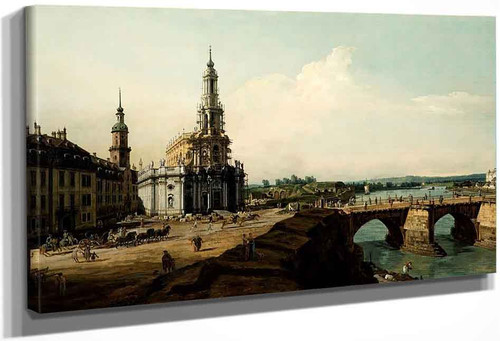 Dresden From The Left Bank Of The Elbe Above The Old Town Bridge By Bernardo Bellotto