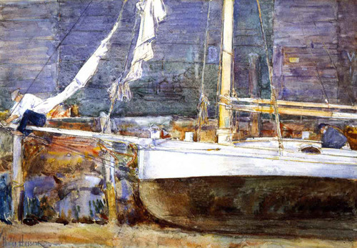 Drydock, Gloucester By Frederick Childe Hassam