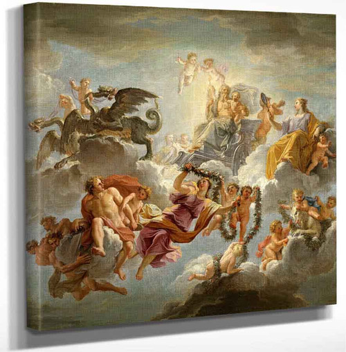 The Triumph Of Saturn On His Chariot Pulled By Dragons By Noel Coypel I Art Reproduction