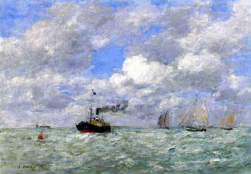 English Coal Ship In View Of Trouville By Eugene Louis Boudin English Coal Ship In View Of Trouville By Eugene Louis Boudin