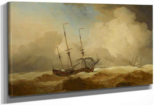 English Ships At Sea Running Before A Gale By Willem Van De Velde The Younger