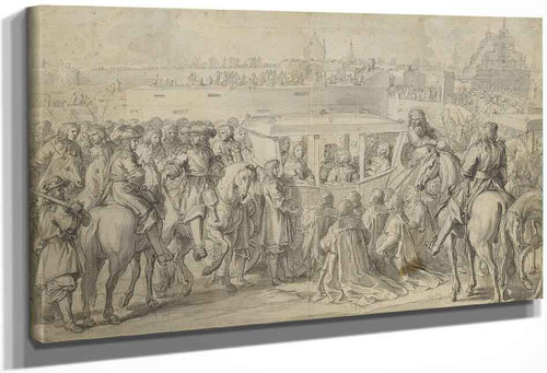 Entry Of Louis Xiv And Marie Therese Into Douai In 1667 By Charles Le Brun