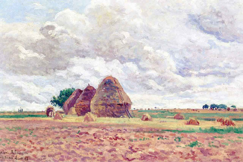 Eragny, Haystacks By Maximilien Luce By Maximilien Luce