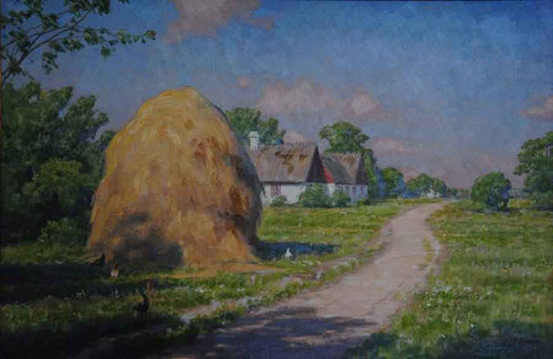 Farm With Haystack1 By Johan Krouthen