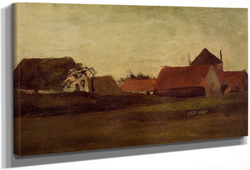 Farmhouses In Loosduinen Near The Hague, In Twilight By Vincent Van Gogh