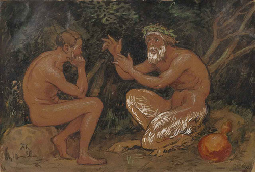 Faun And Youth By Hans Thoma Faun And Youth By Hans Thoma