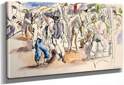 Figures And Horses By Jules Pascin