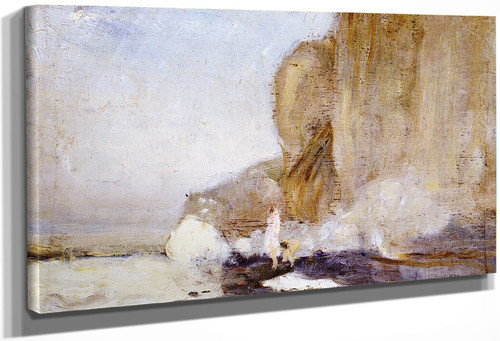 Figures On A Arocky Promontory, Dieppe By Charles Conder By Charles Conder