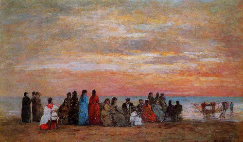 Figures On The Beach At Trouville By Eugene Louis Boudin Figures On The Beach At Trouville By Eugene Louis Boudin