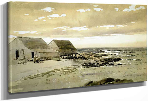 Fish Houses, Fish Beach, Monhegan Island By Samuel P R Triscott American 1846 1925