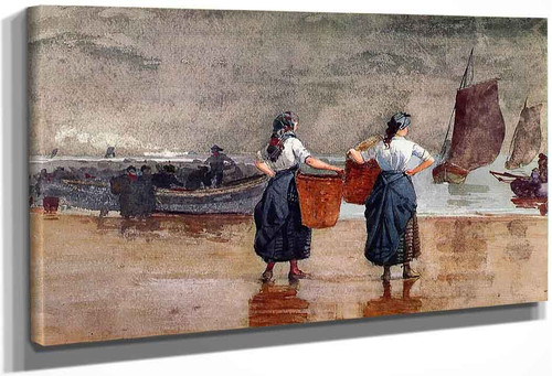 Fishergirls On The Beach, Tynemouth1 By Winslow Homer