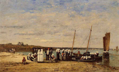 Fishermen Of Kerhor Receiving A Blessing At Plougastel By Eugene Louis Boudin