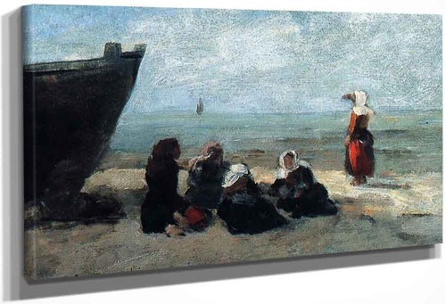 Fisherwives Waiting For The Boats To Return By Eugene Louis Boudin