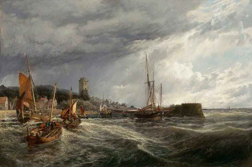 Fishing Boats Running Into Port By Samuel Bough