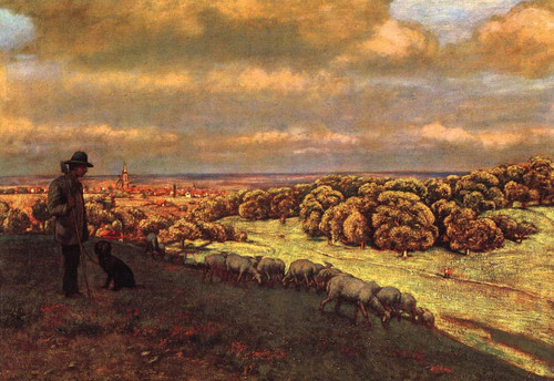 Flock Of Sheep In Oberursel By Hans Thoma
