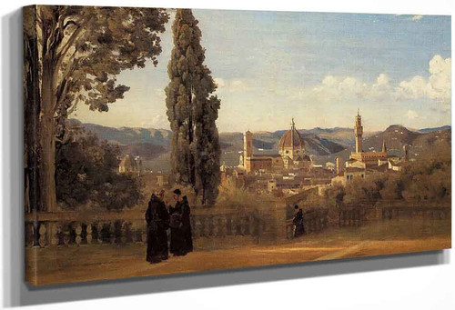 Florence The Boboli Gardens By Jean Baptiste Camille Corot