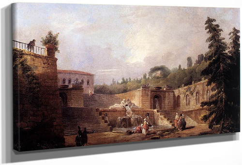 Fountain On A Palace Terrace By Hubert Robert