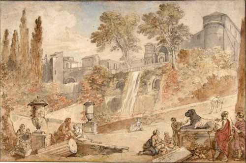 Gardens Of The Villa D'este At Tivoli By Charles Joseph Natoire By Charles Joseph Natoire