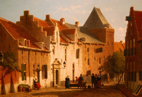 Gezicht Op De Muurhuizen Bij De Dieventoren Te Amersfoort By Johan Hendrik Weissenbruch