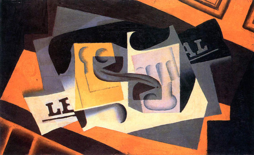 Glass And Newspaper 3 By Juan Gris