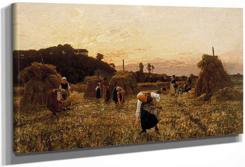 Gleaners At Sunset By Jules Adolphe Breton