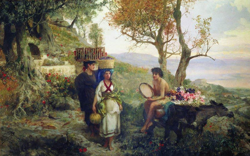 Going To The Fair By Hendryk Siemiradzki Going To The Fair By Hendryk Siemiradzki