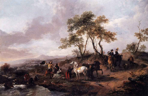 Halt Of A Hunting Party By Philips Wouwerman Dutch 1619 1668 Halt Of A Hunting Party By Philips Wouwerman Dutch 1619 1668