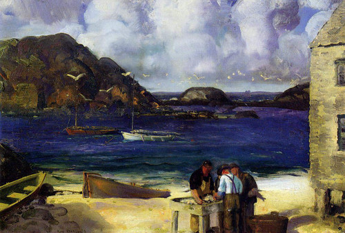 Harbor At Monhegan By George Wesley Bellows By George Wesley Bellows