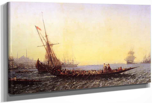 Harbor In Constantinople By Felix Francois Georges Philbert Ziem