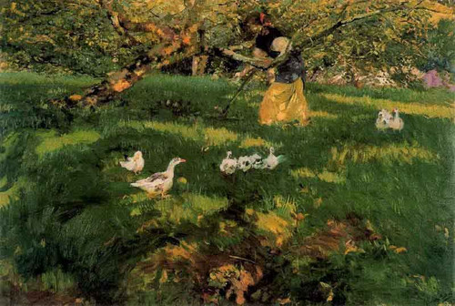 Herding Geese In The Asturias By Joaquin Sorolla Y Bastida