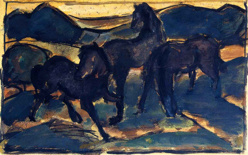 Horses At Pasture I By Franz Marc By Franz Marc Horses At Pasture I By Franz Marc By Franz Marc
