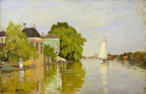 Houses On The Achterzaan By Claude Oscar Monet