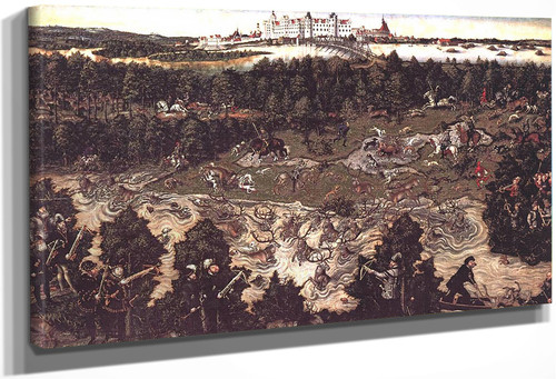 Hunt In Honour Of Charles V At The Castle Of Torgau By Lucas Cranach The Elder By Lucas Cranach The Elder