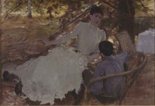 In The Hammock By Giuseppe De Nittis By Giuseppe De Nittis