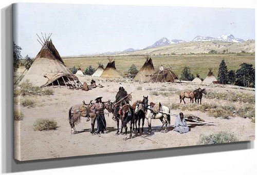 Indian Encampment 2 By Henry F. Farny By Henry F. Farny