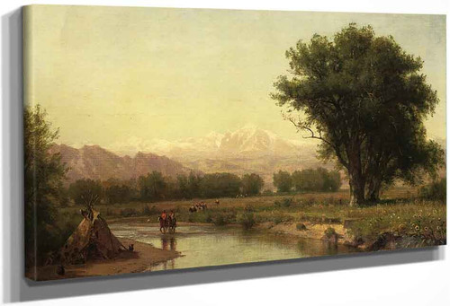Indian Encampment On The Platte (Iii) By Thomas Worthington Whittredge (American, 1820 1910)