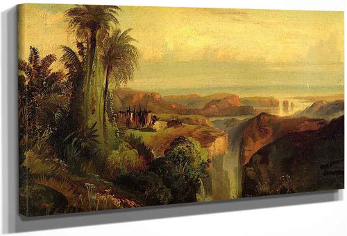 Indians On A Cliff By Thomas Moran