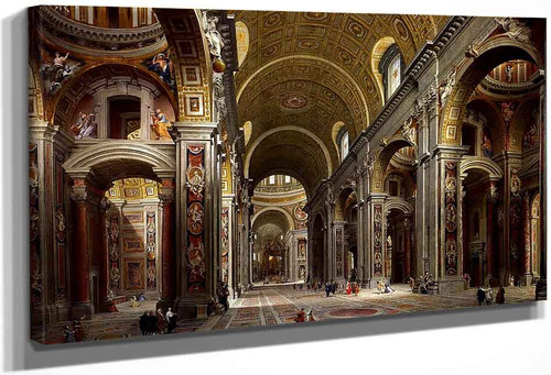 Interior Of St Peter's In Rome3 By Giovanni Paolo Panini By Giovanni Paolo Panini