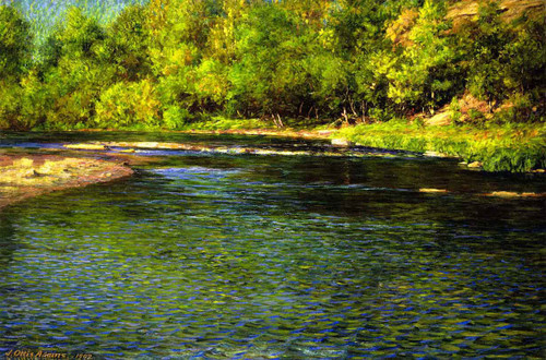 Iredescence Of A Shallow Stream By John Ottis Adams By John Ottis Adams