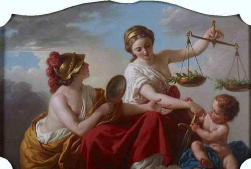 Justice Disarmed By Innocence And Applauded By Prudence By Louis Jean Francois Lagrenee Justice Disarmed By Innocence And Applauded By Prudence By Louis Jean Francois Lagrenee