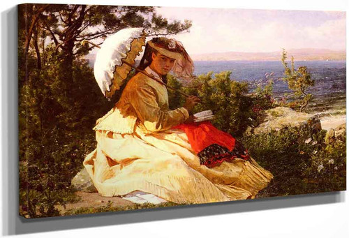 La Femme A L'ombrelle By Jules Adolphe Breton