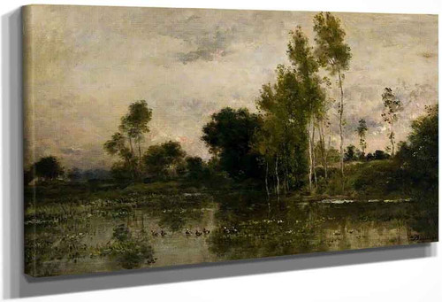 Lake With Ducks By Charles Francois Daubigny By Charles Francois Daubigny