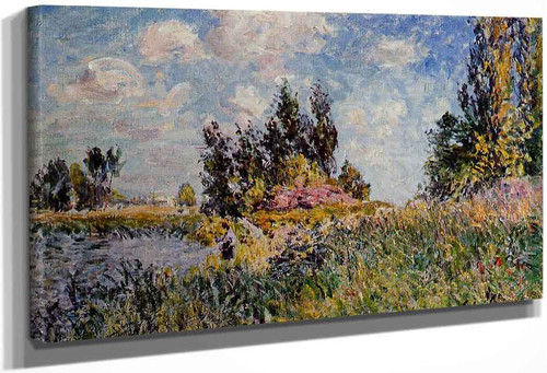 Landscape The Banks Of The Loing At Saint Mammes By Alfred Sisley