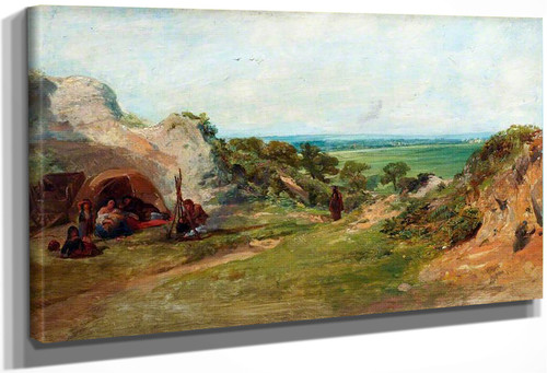 Landscape The Gypsy Camp By Frederick Goodall