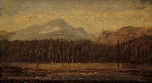 Landscape With A Frontier House By Thomas Hill By Thomas Hill